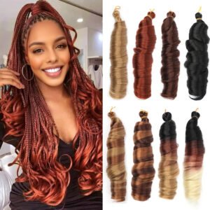 French loose wave crochet braiding hair, 24 inch, multiple colours